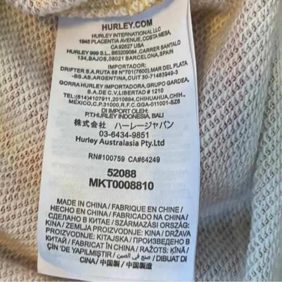 NWT Hurley Men's "Surf Poncho" Baja Striped Hoodie - Size S - Picture 8 of 11